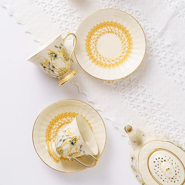 Wheatfields Teacup & Pot Set -Dinnerware- Delicors