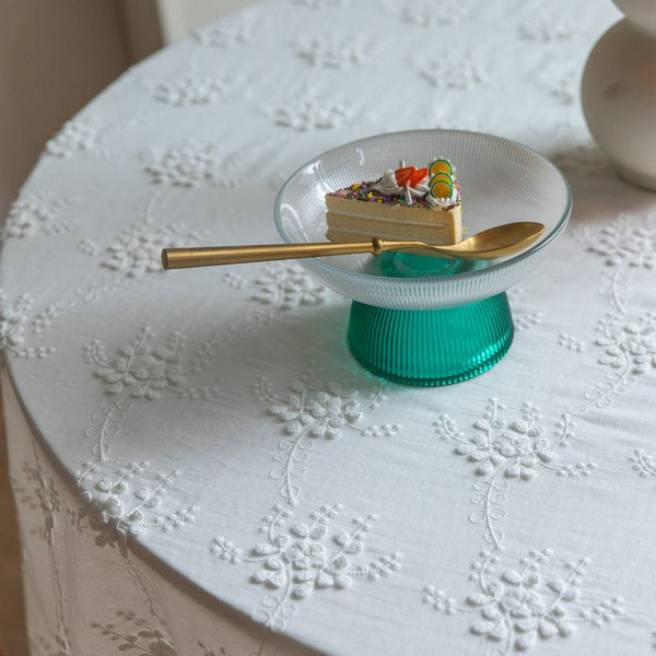 White Blossom Lace Table Cloth -- Delicors