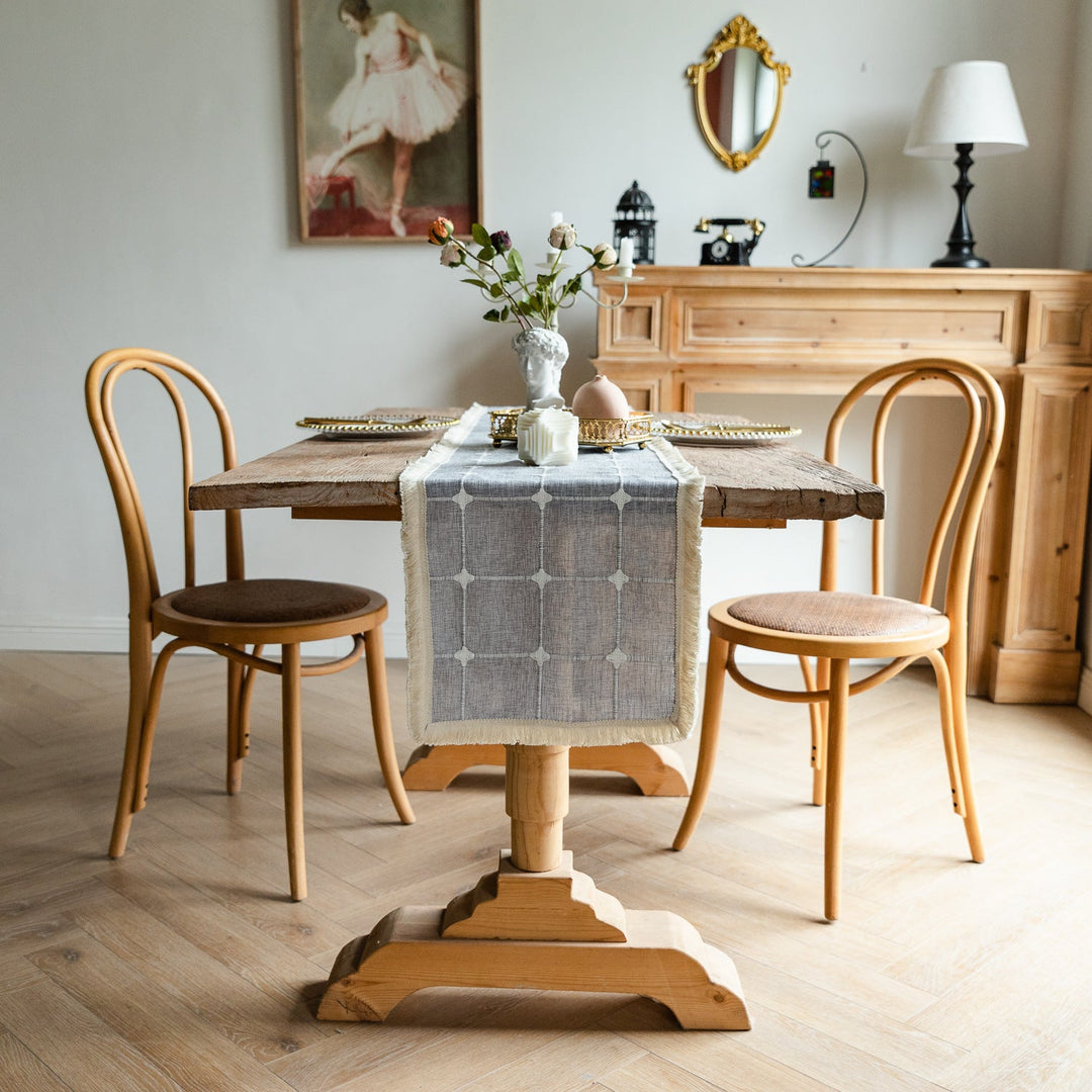 Woven Fringe Square Table Runner -- Delicors