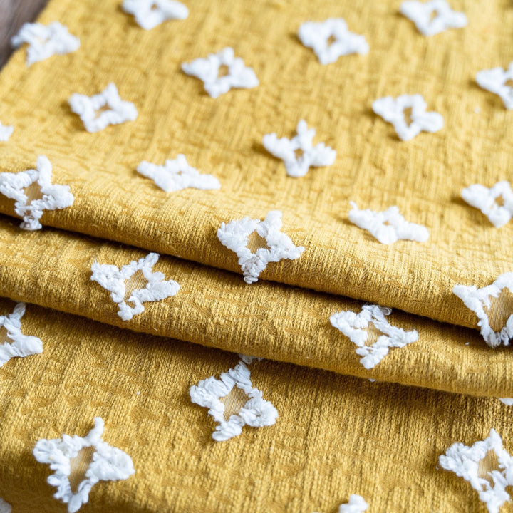 Yellow Flower Dance Tassel Table Runner Collection -- Delicors