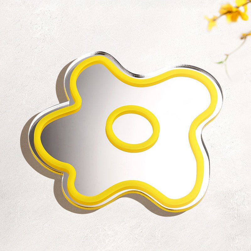 Yellow Flower Mirror Acrylic Coasters -- Delicors