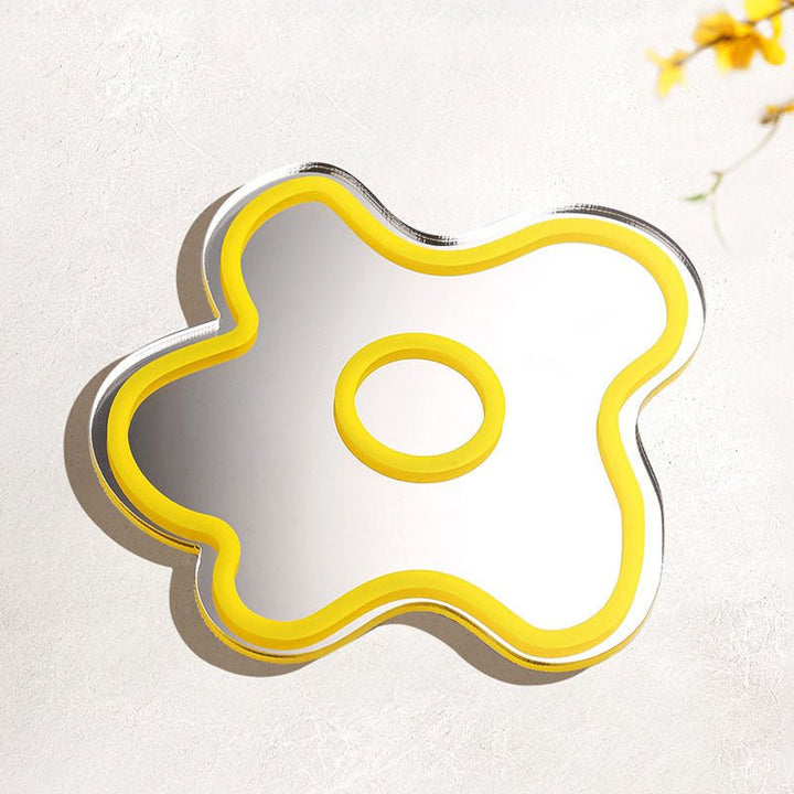 Yellow Flower Mirror Acrylic Coasters -- Delicors