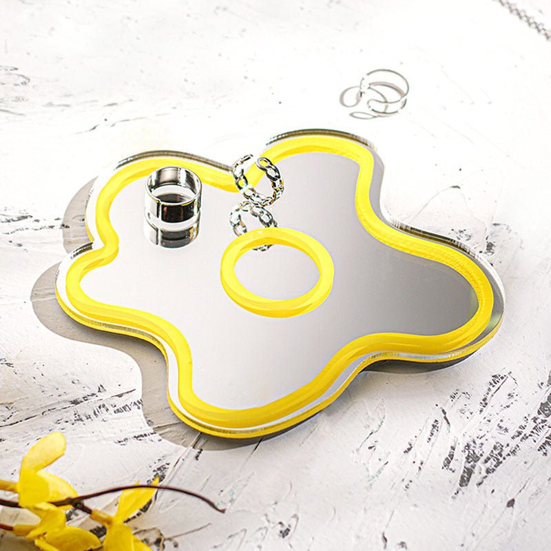 Yellow Flower Mirror Acrylic Coasters -- Delicors